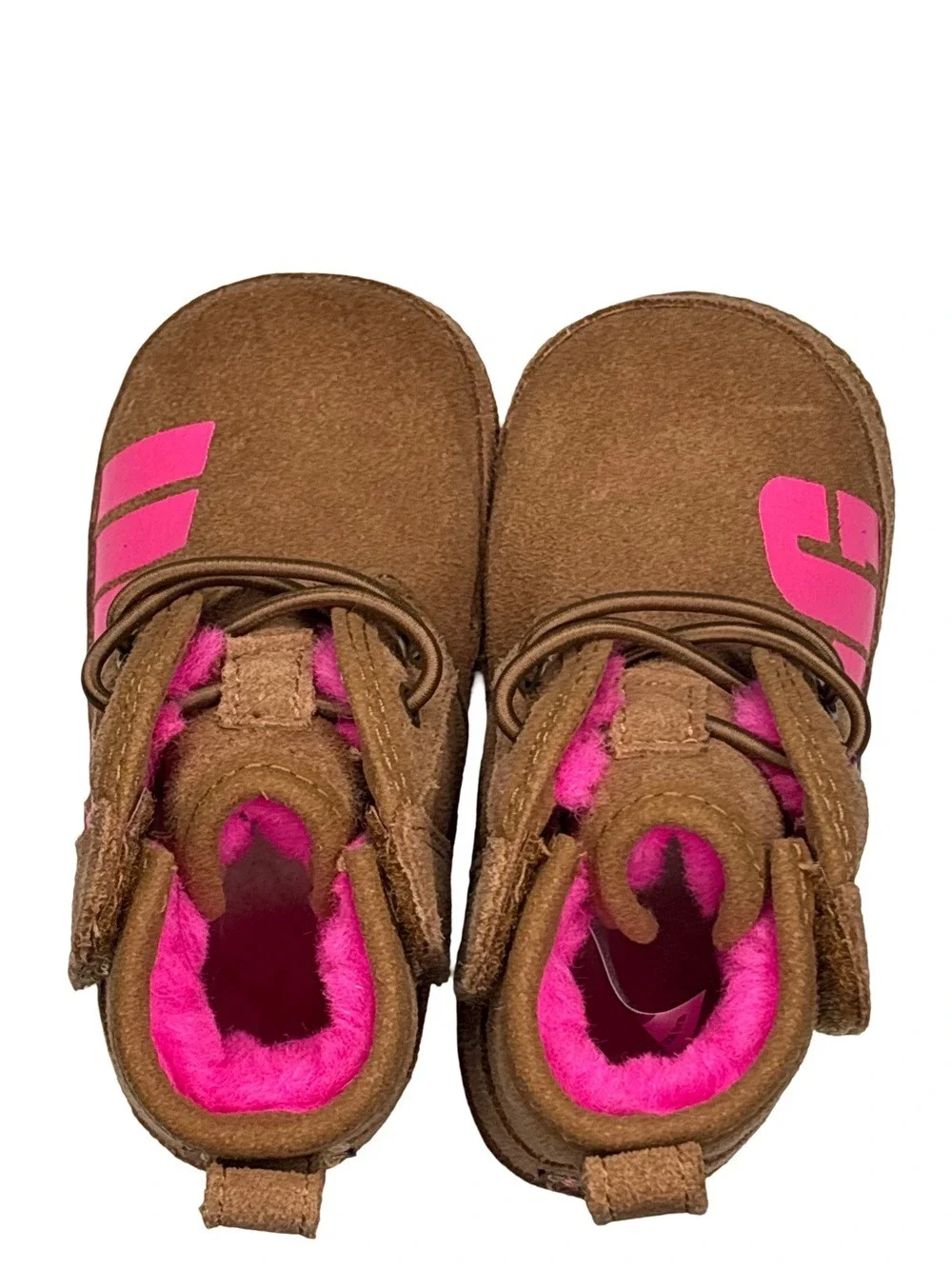 UGG Toddlers Brown Suede Moccasins Pink Trim Size 4-5